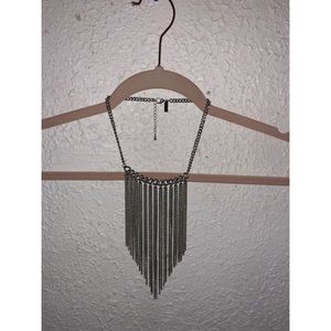 Silver Chain Bib Necklace